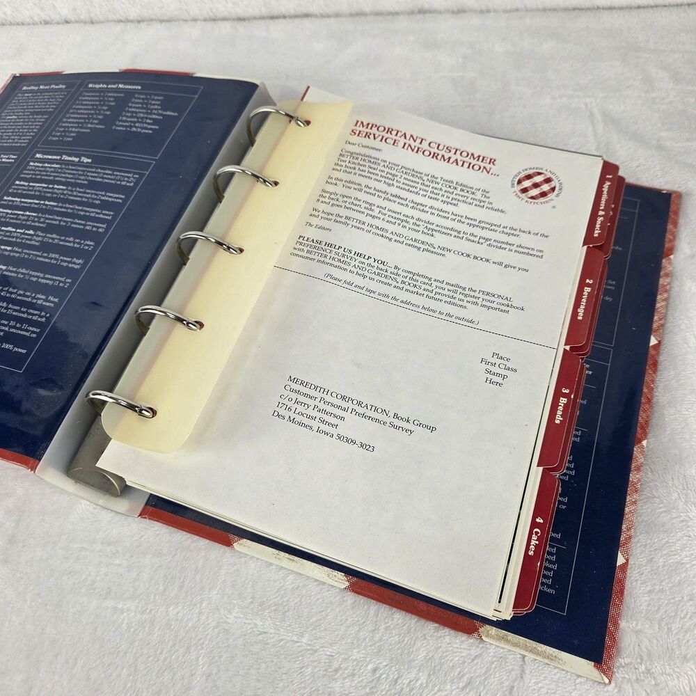 1989 Better Homes & Gardens New Cookbook Tenth Printing 1996 5 Ring Binder - Picture 7 of 10